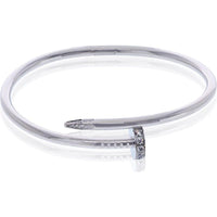 Cartier 18K White Gold Juste Un Clou Bracelet with 18-Prong Set Diamonds - 1.5 Carats Total Diamond Weight