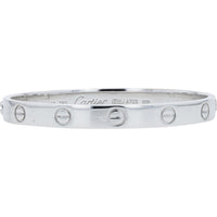 Cartier 18K White Gold Love Bangle with Signature Screw Motif - Size 16