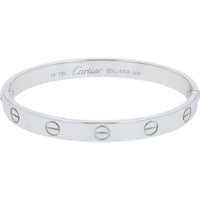Cartier 18K White Gold Love Bangle with Signature Screw Motif - Size 16