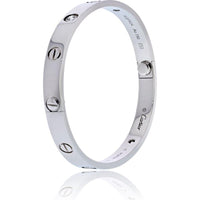 Cartier 18K White Gold Love Bracelet with 4 Round Diamonds - 32 Grams