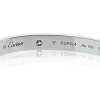 Cartier 18K White Gold Love Bracelet with 4 Round Diamonds - 32 Grams