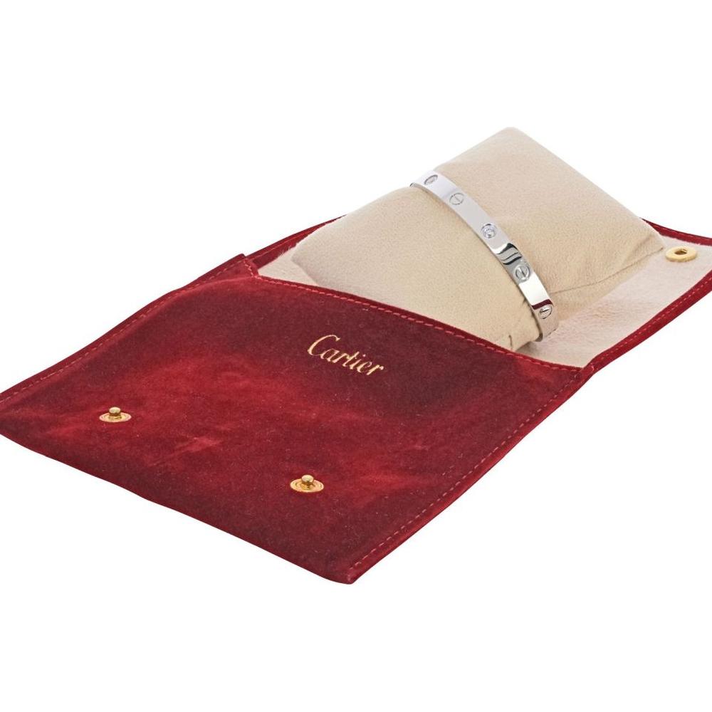 Cartier 18K White Gold Love Bracelet with 4 Round Diamonds - 32 Grams