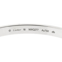 Cartier 18K White Gold Love Bracelet with Screw Motif - Size 18, Pre-Owned in Excellent Condition