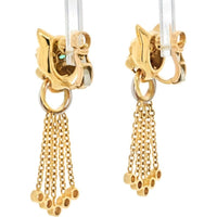 Cartier 18K Yellow Gold & Platinum Panthère Dangling Earrings with Diamond Chain Accents - Luxury Statement Jewelry