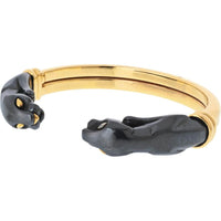 Cartier 18K Yellow Gold & Silverium Panthère Double Head Cuff Bracelet