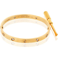 Cartier 18K Yellow Gold Love Bracelet with Four Diamonds - 31.4 Grams