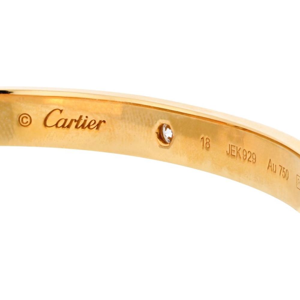 Cartier 18K Yellow Gold Love Bracelet with Four Diamonds - 31.4 Grams