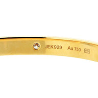 Cartier 18K Yellow Gold Love Bracelet with Four Diamonds - 31.4 Grams