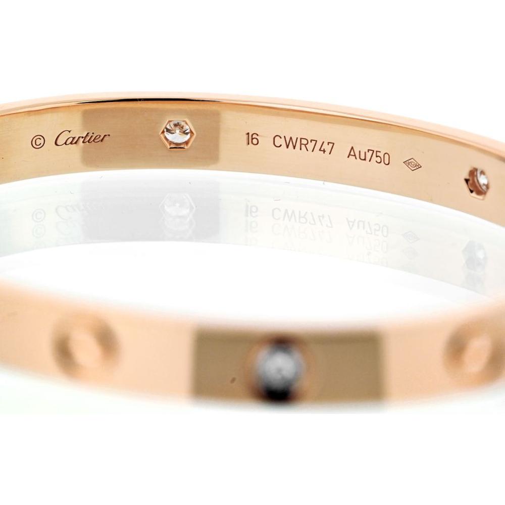 Cartier Love 18K Rose Gold Diamond Bracelet - Size 16 – Robinson's