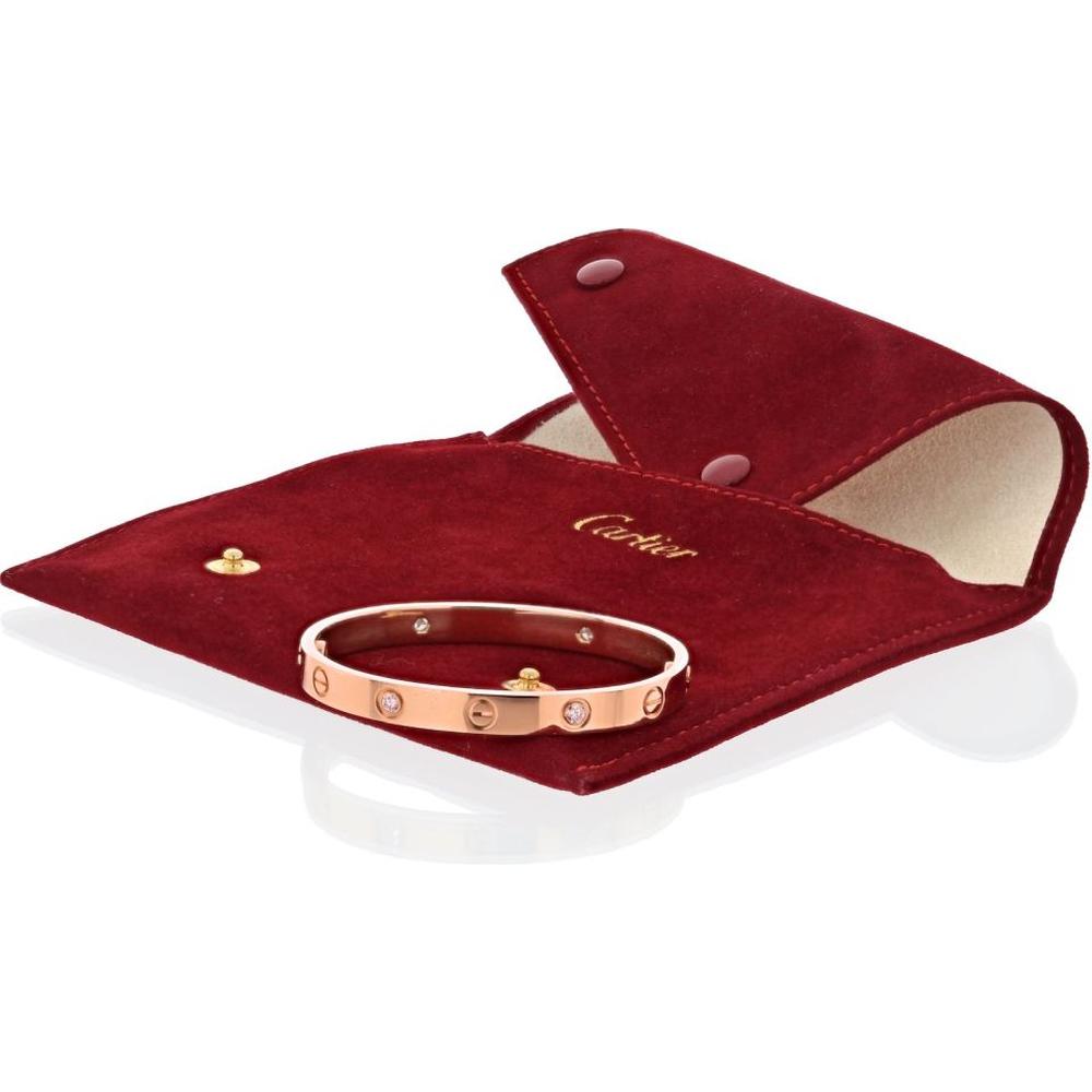 Cartier Love 18K Rose Gold Diamond Bracelet Size 16 – Robinson's