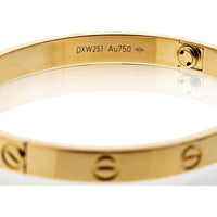 Cartier Love Bracelet in 18K Yellow Gold Size 18 - Iconic Screw Motif Bangle Bracelet