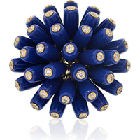 Cartier Paris Nouvelle Vague 18K Yellow Gold Ring with Blue Lapis and 1.36 Carat Round Brilliant Cut Diamonds