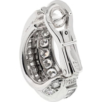 Cartier Platinum 23mm Diamond Huggie Earrings with Round and Baguette Diamonds - 8.00 Carats Total Diamond Weight