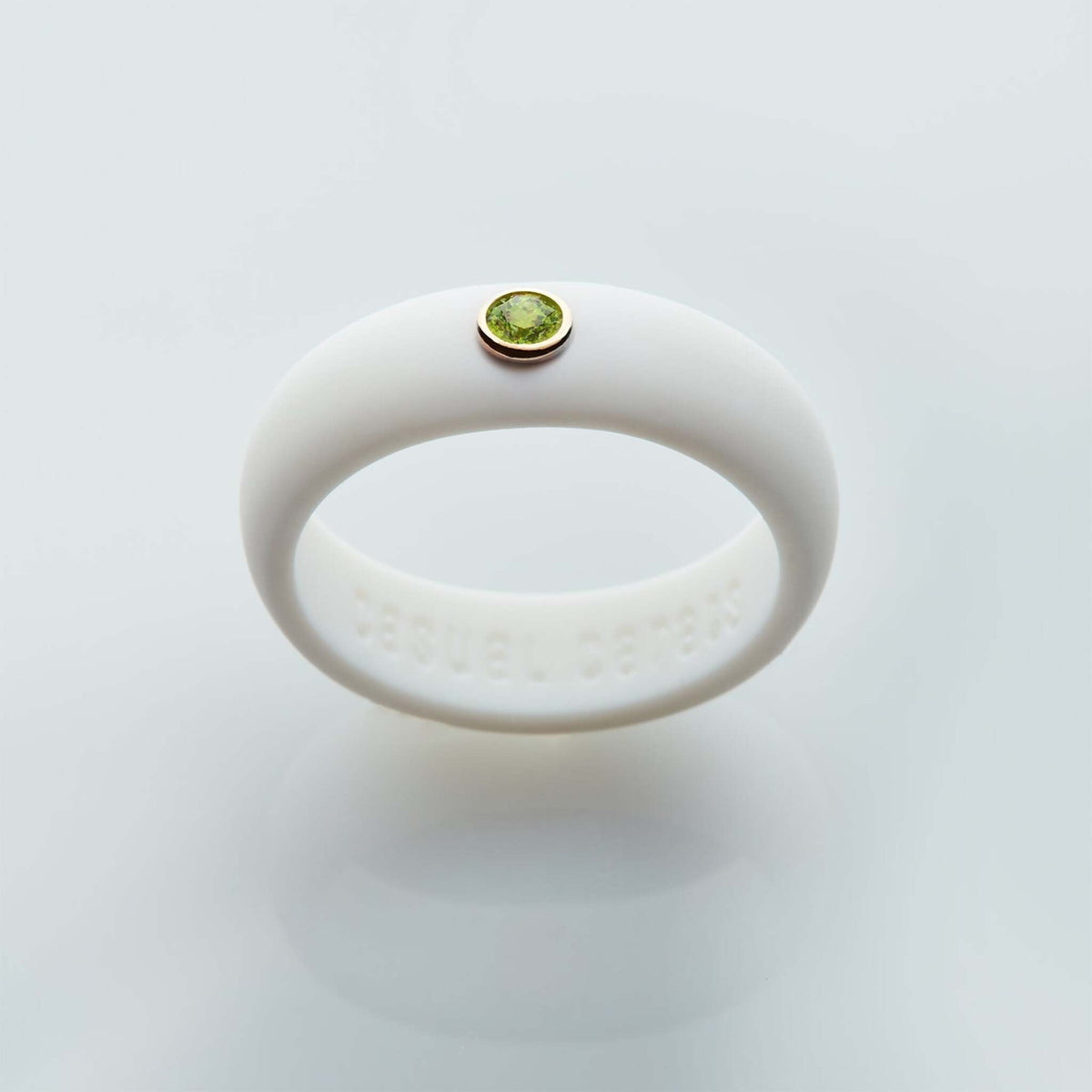 Casual Carats - Birthstone Collection - August - Peridot Silicone Ring / Available in a Variety of Silicone Band Colors