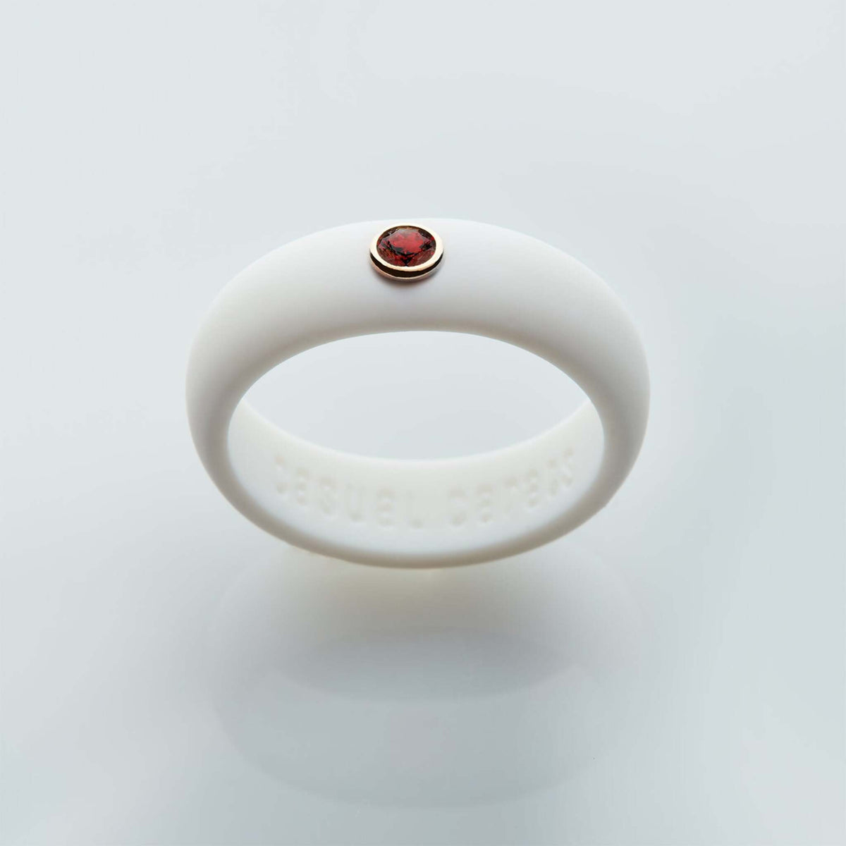 Casual Carats - Birthstone Collection - January - Garnet Silicone Ring / Available in a Variety of Silicone Band Colors