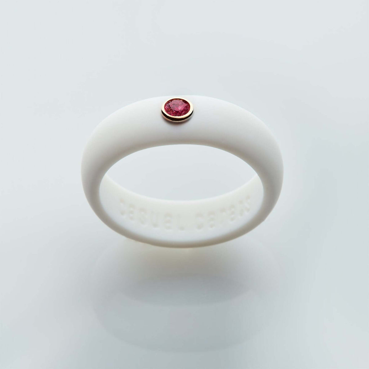 Casual Carats - Birthstone Collection - July - Ruby Silicone Ring / Available in a Variety of Silicone Band Colors