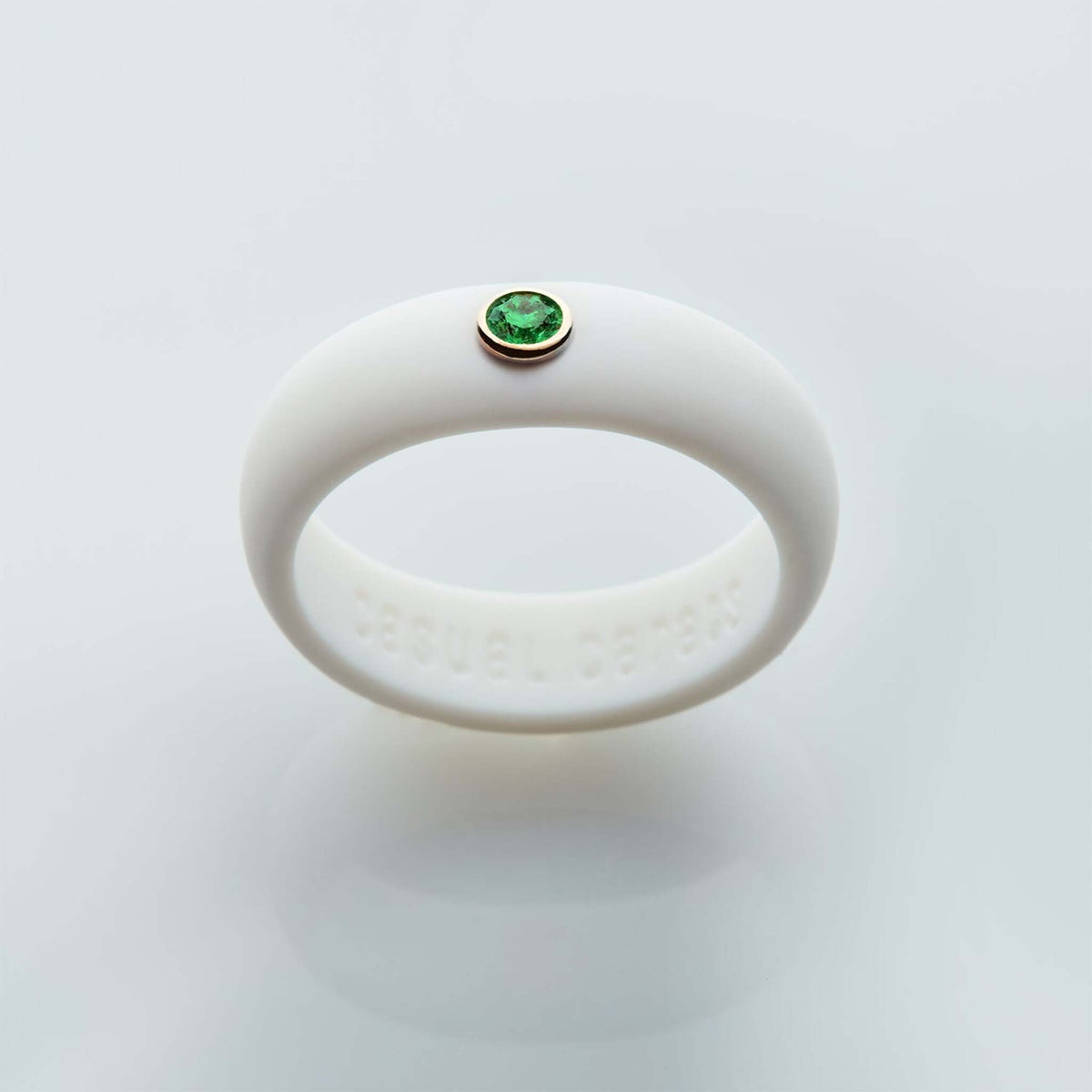 Casual Carats - Birthstone Collection - May - Emerald Silicone Ring / Available in a Variety of Silicone Band Colors