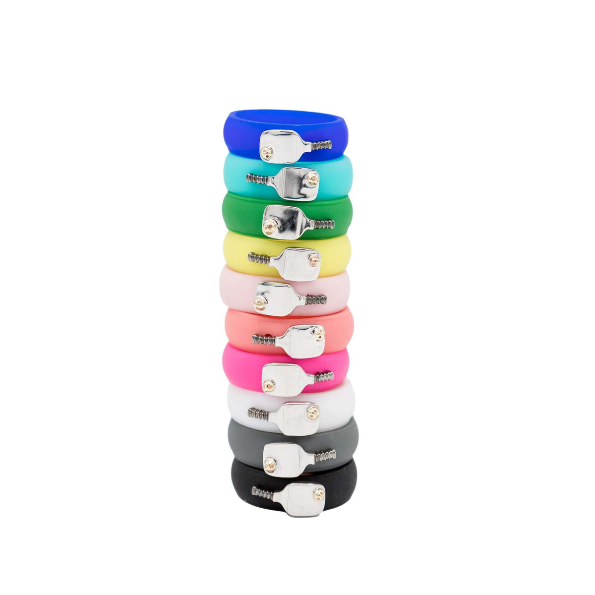 Casual Carats - Sporting Collection - Pickleball Paddle Silicone Ring / Available in a Variety of Silicone Band Colors