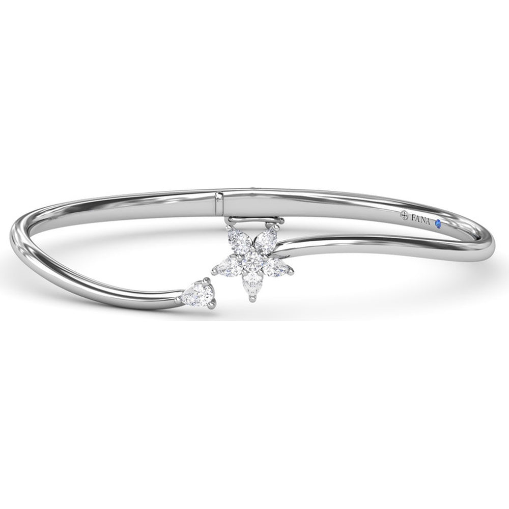 Catalina Star Bangle with Pavé Set Round and Pear Diamonds by Fana - 0.56 Carat Total Diamond Weight