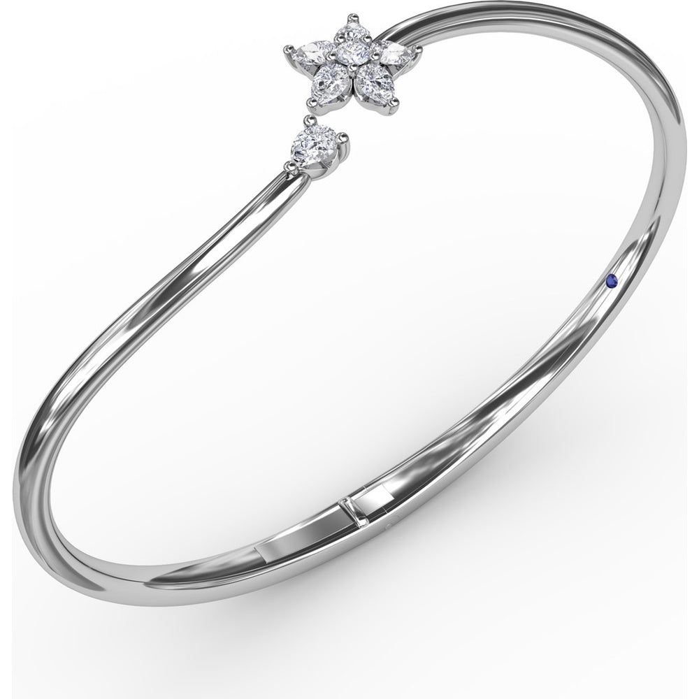 Catalina Star Bangle with Pavé Set Round and Pear Diamonds by Fana - 0.56 Carat Total Diamond Weight
