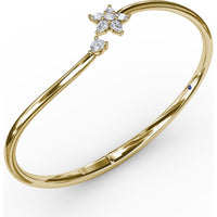 Catalina Star Bangle with Pavé Set Round and Pear Diamonds by Fana - 0.56 Carat Total Diamond Weight