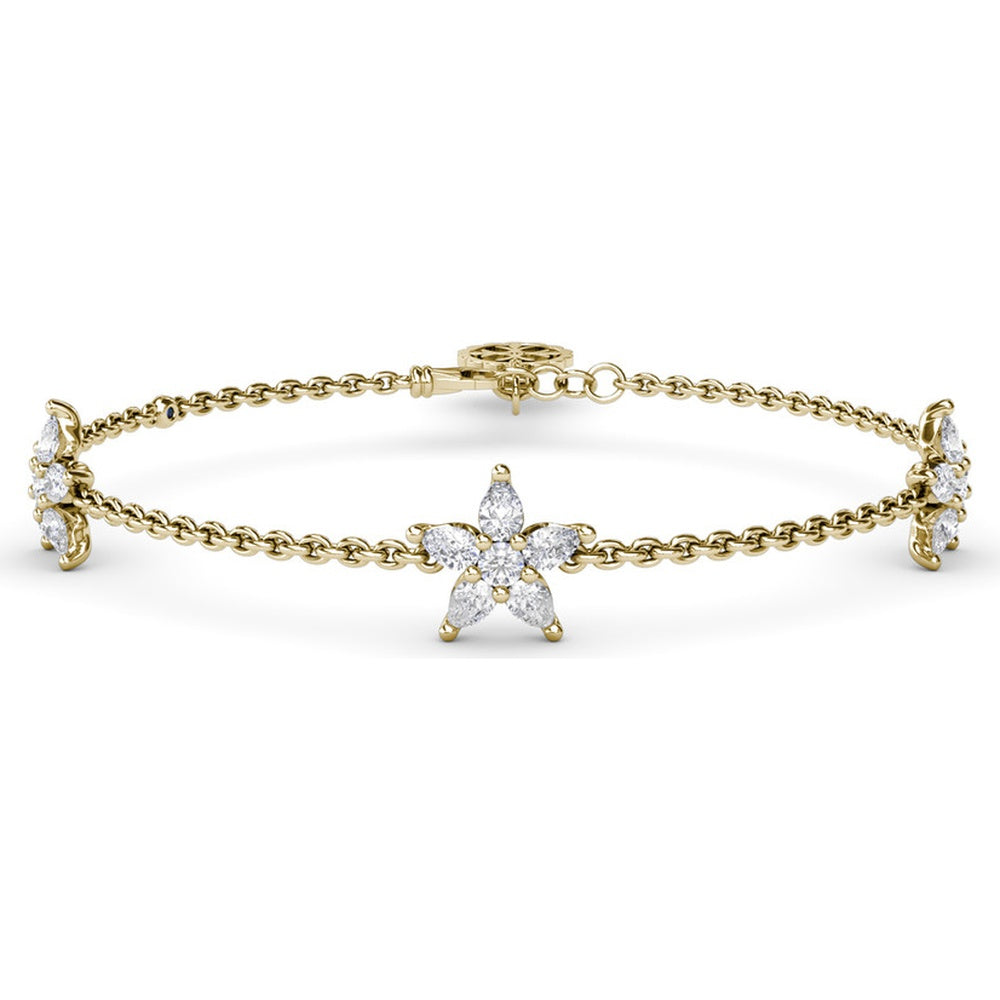 Catalina Station Bracelet with Diamond Starburst Motif by Fana - 1.41 Carat Total Diamond Weight