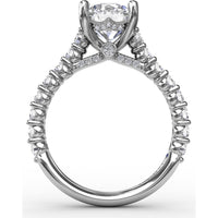 Cathedral Engagement Ring Setting with Hidden Chevron Pavé Halo by Fana - 0.81 Carat Total Diamond Weight