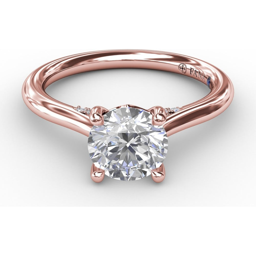 Cathedral Engagement Ring Setting with Pavé Diamond Accents by Fana - 0.08 Carat Total Diamond Weight