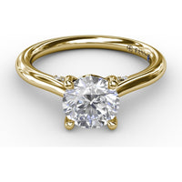 Cathedral Engagement Ring Setting with Pavé Diamond Accents by Fana - 0.08 Carat Total Diamond Weight
