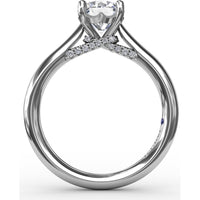 Cathedral Engagement Ring Setting with Pavé Diamond Accents by Fana - 0.08 Carat Total Diamond Weight