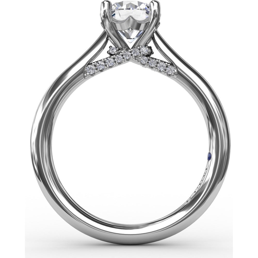 Cathedral Engagement Ring Setting with Pavé Diamond Accents by Fana - 0.08 Carat Total Diamond Weight