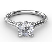 Cathedral Engagement Ring Setting with Pavé Diamond Accents by Fana - 0.08 Carat Total Diamond Weight