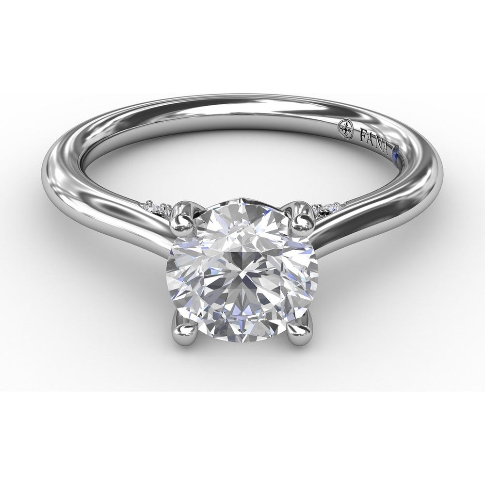 Cathedral Engagement Ring Setting with Pavé Diamond Accents by Fana - 0.08 Carat Total Diamond Weight