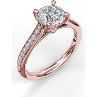 Cathedral Engagement Ring Setting with Tapered Pavé Diamond Band by Fana - 0.20 Carat Total Diamond Weight