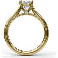 Cathedral Engagement Ring Setting with Tapered Pavé Diamond Band by Fana - 0.20 Carat Total Diamond Weight