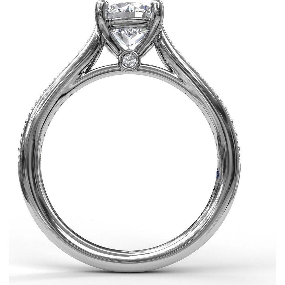 Cathedral Engagement Ring Setting with Tapered Pavé Diamond Band by Fana - 0.20 Carat Total Diamond Weight