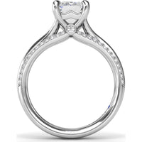 Cathedral Split Shank Engagement Ring Setting with Pavé Band and Hidden Diamond by Fana - 0.27 Carat Total Diamond Weight
