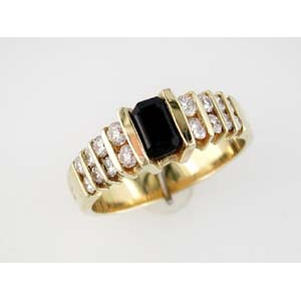 Celestial Beauty 14K Yellow Gold Sapphire Ring with Diamond Accents
