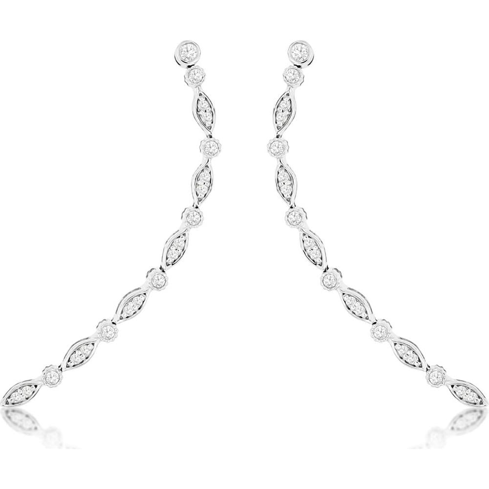 Celestial Brilliance 14K White Gold Diamond Earrings