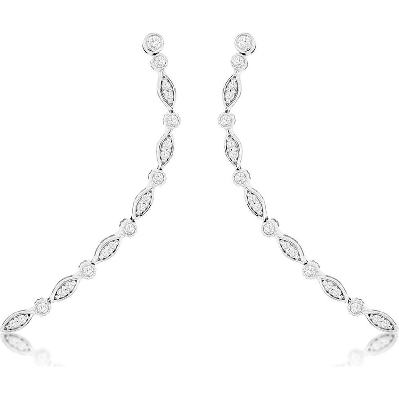 Celestial Brilliance 14K White Gold Diamond Earrings