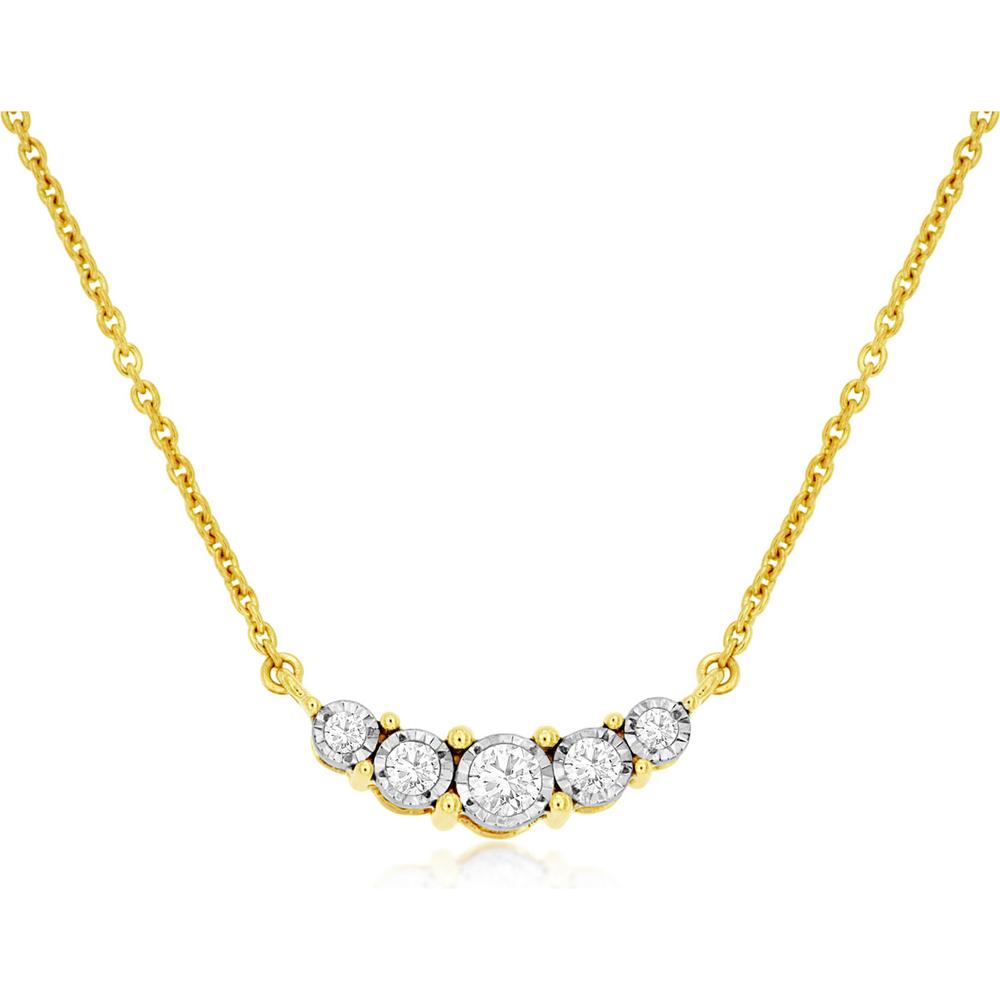 Celestial Radiance 14K Yellow Gold Diamond Necklace