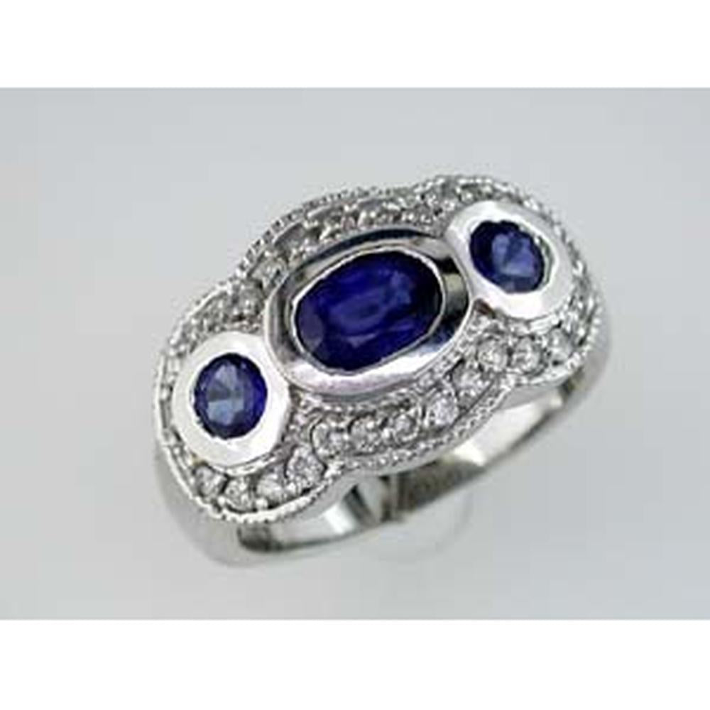 Celestial Splendor 14K White Gold Sapphire & Diamond Ring - 1.55 Carat Sapphire, 0.53 Carat Diamond