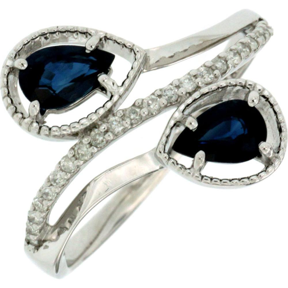 Celestial Splendor:14K White Gold Sapphire & Diamond Ring