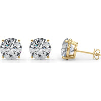 Certified Brilliance: Lab-Grown Diamond Stud Earrings - 6 Carats Total / Available in 14K White Gold or 14K Yellow Gold