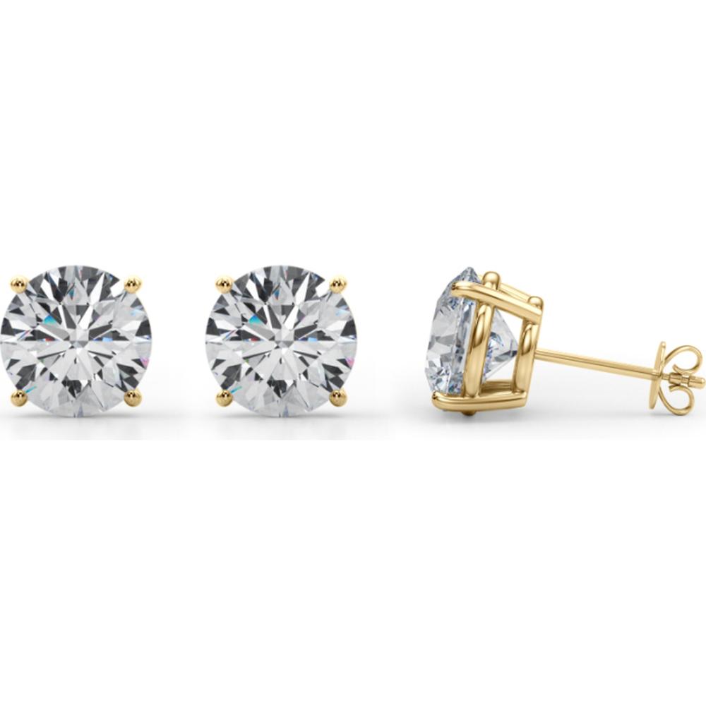 Certified Brilliance: Lab-Grown Diamond Stud Earrings - 6 Carats Total / Available in 14K White Gold or 14K Yellow Gold