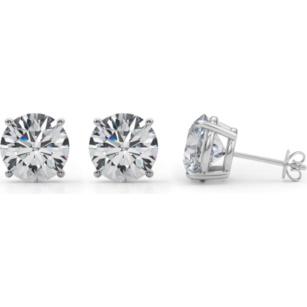 Certified Brilliance: Lab-Grown Diamond Stud Earrings - 7 Carats Total / Available in 14K White Gold or 14K Yellow Gold