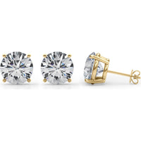 Certified Brilliance: Lab-Grown Diamond Stud Earrings - 8 Carats Total / Available in 14K White Gold or 14K Yellow Gold