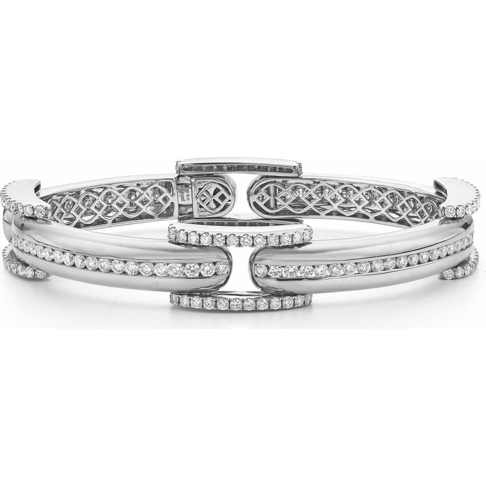 Chanel Set Diamond Hinge Bracelet in 18K White Gold by Charles Krypell