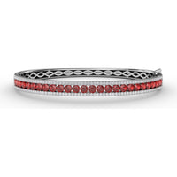 Channel Set Bangle with Round Rubies and Pavé Diamonds by Fana - 4.27 Carat Total Gemstone Weight