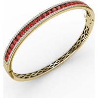 Channel Set Bangle with Round Rubies and Pavé Diamonds by Fana - 4.27 Carat Total Gemstone Weight